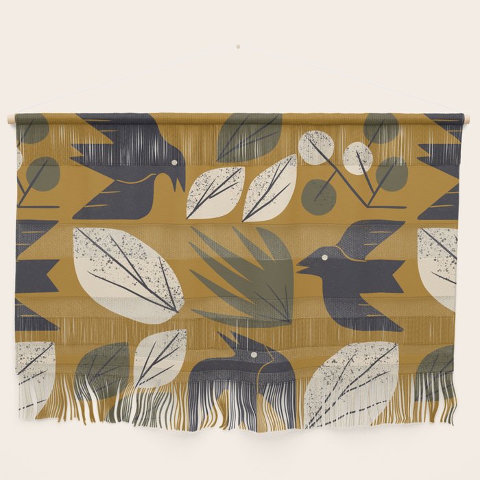 Birds and Leaves Grid Wall Hanging Gallery Image 1