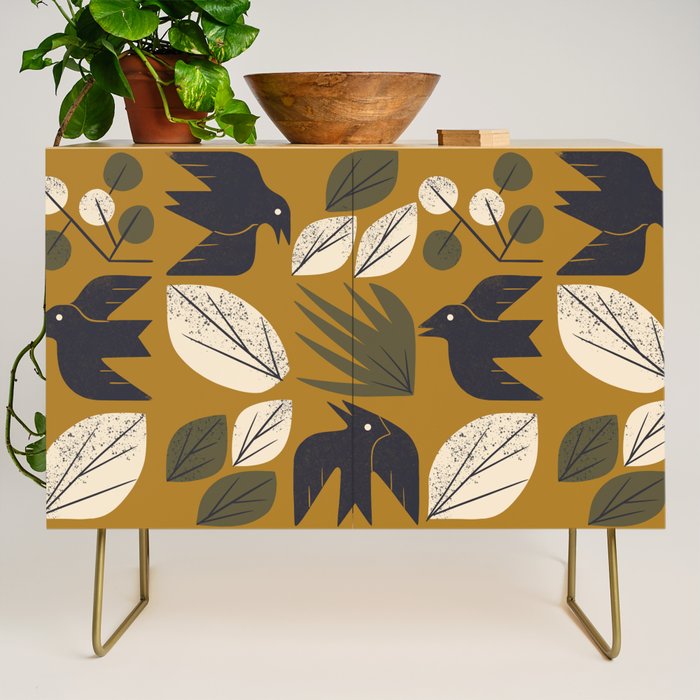 Birds and Leaves Grid Credenza Gallery Image 1