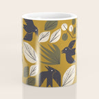 Birds and Leaves Grid Coffee Mug Gallery Image 4