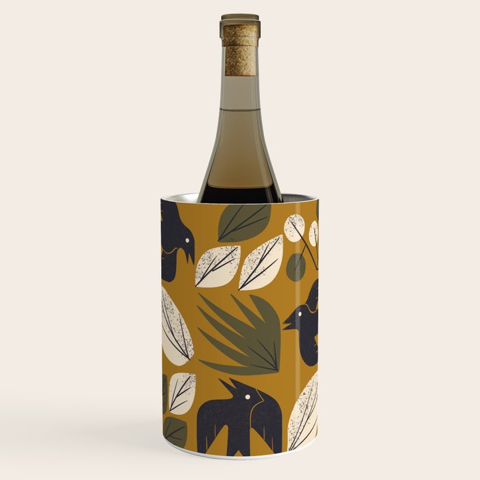 Birds and Leaves Grid Wine Chiller Gallery Image 1