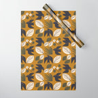 Birds and Leaves Grid Wrapping Paper Gallery Image 1