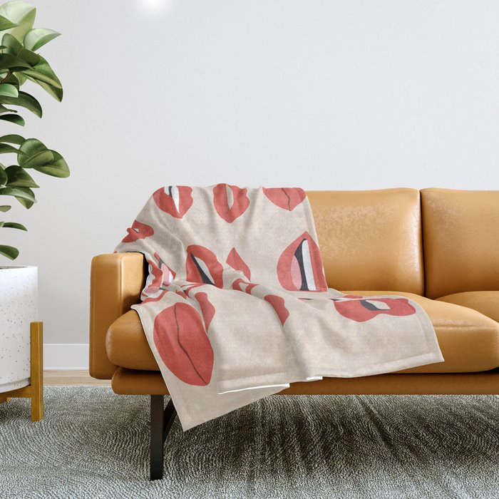 Lips III Throw Blanket Gallery Image 1