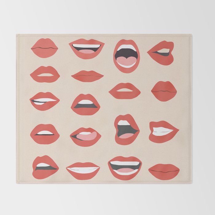 Lips III Throw Blanket Gallery Image 2