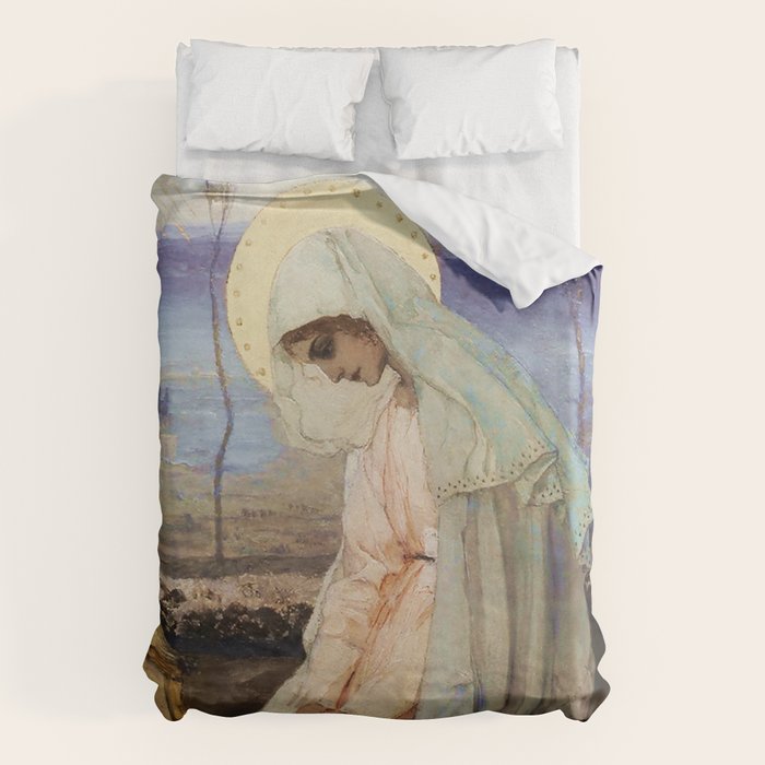 âThe Virgin Maryâ by Mikhail Nesterov Duvet Cover Gallery Image 6