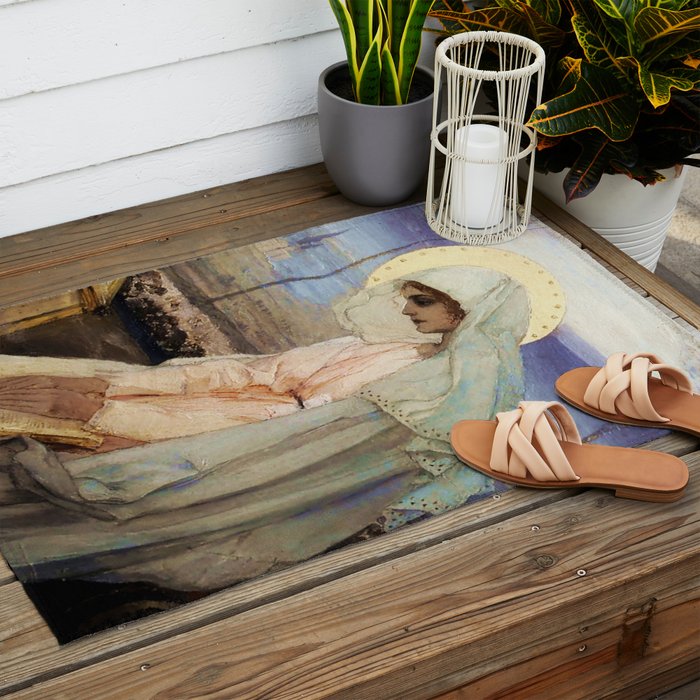 âThe Virgin Maryâ by Mikhail Nesterov Outdoor Rug Gallery Image 2