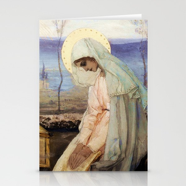 âThe Virgin Maryâ by Mikhail Nesterov Stationery Card Gallery Image 1