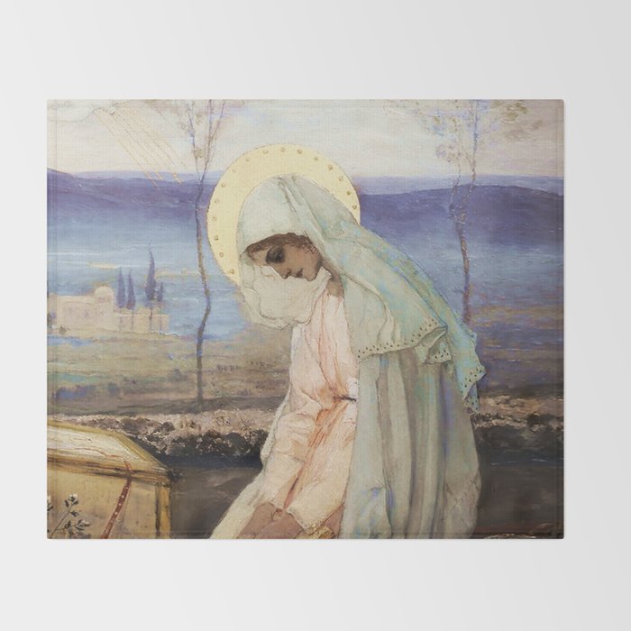 âThe Virgin Maryâ by Mikhail Nesterov Throw Blanket Gallery Image 2