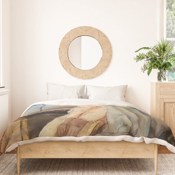âThe Virgin Maryâ by Mikhail Nesterov Duvet Cover Gallery Image 3