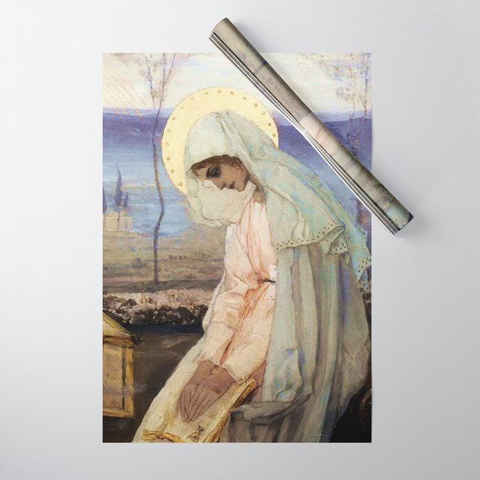 âThe Virgin Maryâ by Mikhail Nesterov Wrapping Paper Gallery Image 1