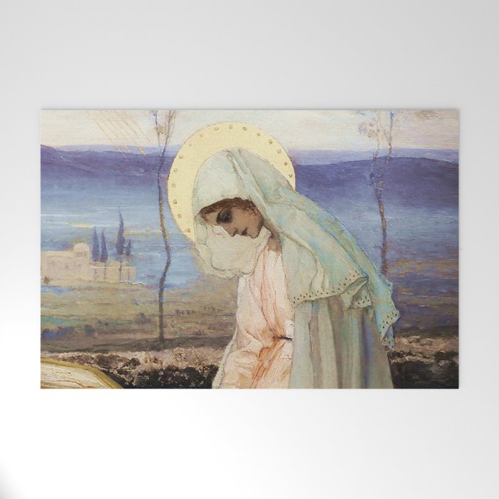 âThe Virgin Maryâ by Mikhail Nesterov Welcome Mat Gallery Image 1
