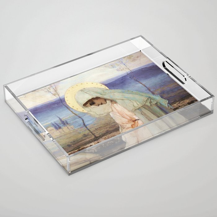 âThe Virgin Maryâ by Mikhail Nesterov Acrylic Tray Gallery Image 1