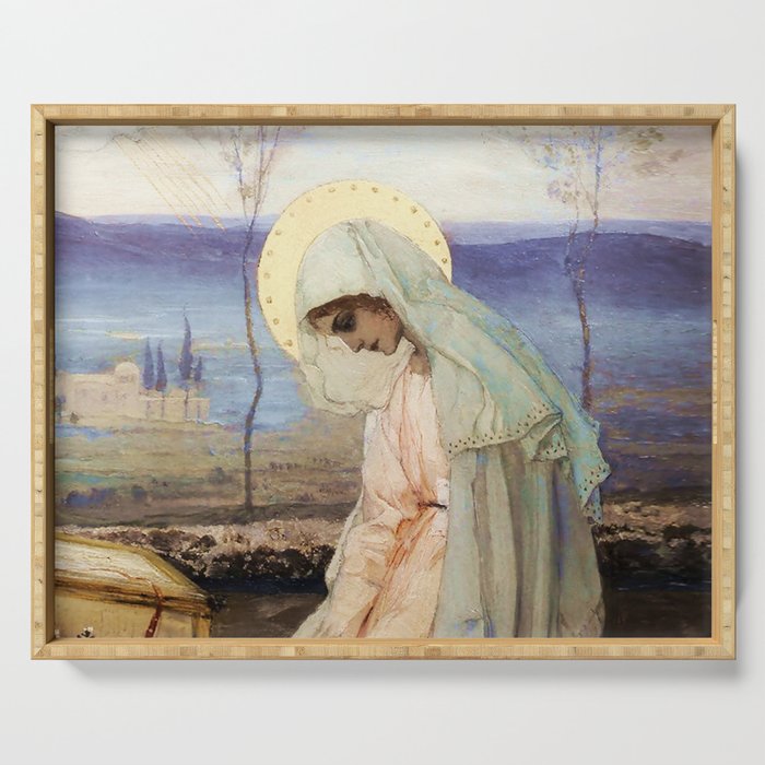âThe Virgin Maryâ by Mikhail Nesterov Serving Tray Gallery Image 1