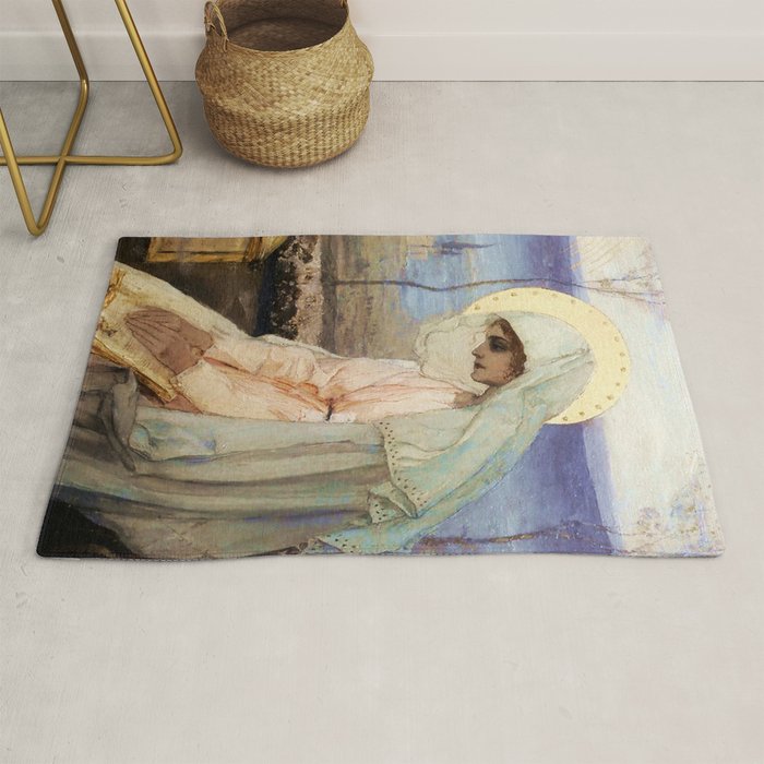 âThe Virgin Maryâ by Mikhail Nesterov Rug Gallery Image 1