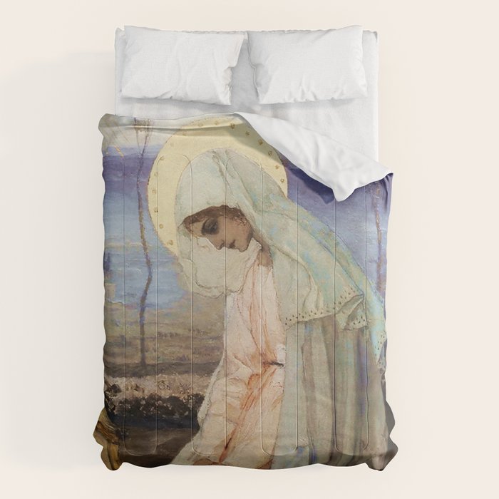 âThe Virgin Maryâ by Mikhail Nesterov Comforter Gallery Image 6