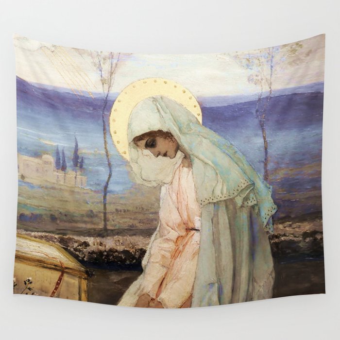 âThe Virgin Maryâ by Mikhail Nesterov Wall Tapestry Gallery Image 4
