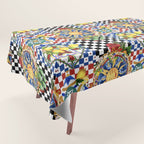 Sicilian sun,majolica,lemon,roses art Tablecloth Gallery Image 1