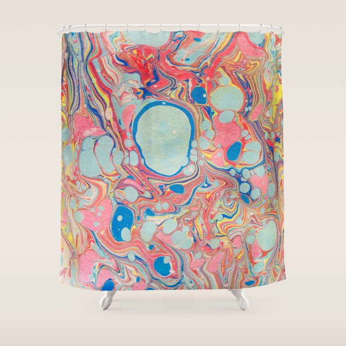 Bubblegum Candy Colors Jawbreaker Layers Pour painting Liquid Colors Funky Psychedelic Lava Lamp Shower Curtain Gallery Image 1