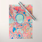 Bubblegum Candy Colors Jawbreaker Layers Pour painting Liquid Colors Funky Psychedelic Lava Lamp Wrapping Paper Gallery Image 1