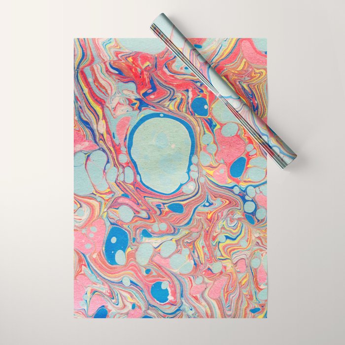 Bubblegum Candy Colors Jawbreaker Layers Pour painting Liquid Colors Funky Psychedelic Lava Lamp Wrapping Paper Gallery Image 1