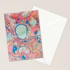 Bubblegum Candy Colors Jawbreaker Layers Pour painting Liquid Colors Funky Psychedelic Lava Lamp Stationery Card Gallery Image 2