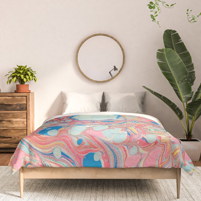 Bubblegum Candy Colors Jawbreaker Layers Pour painting Liquid Colors Funky Psychedelic Lava Lamp Comforter Gallery Image 3
