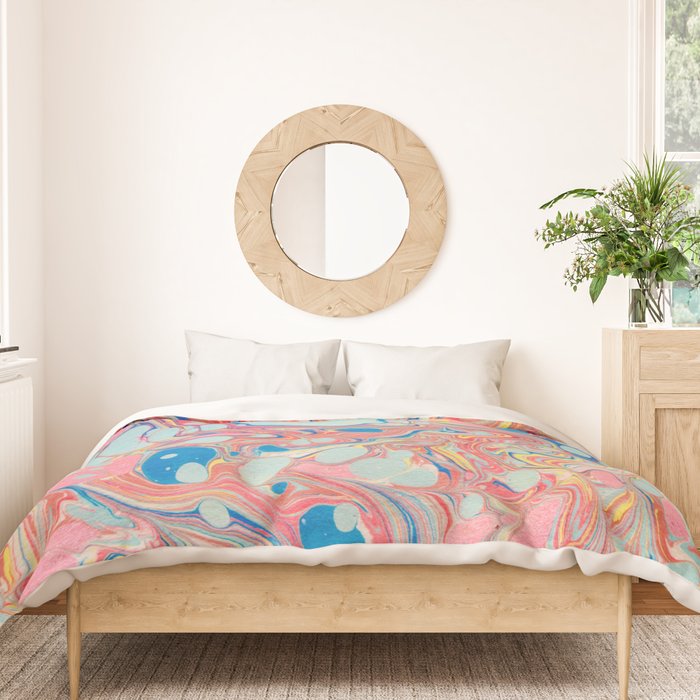Bubblegum Candy Colors Jawbreaker Layers Pour painting Liquid Colors Funky Psychedelic Lava Lamp Duvet Cover Gallery Image 3