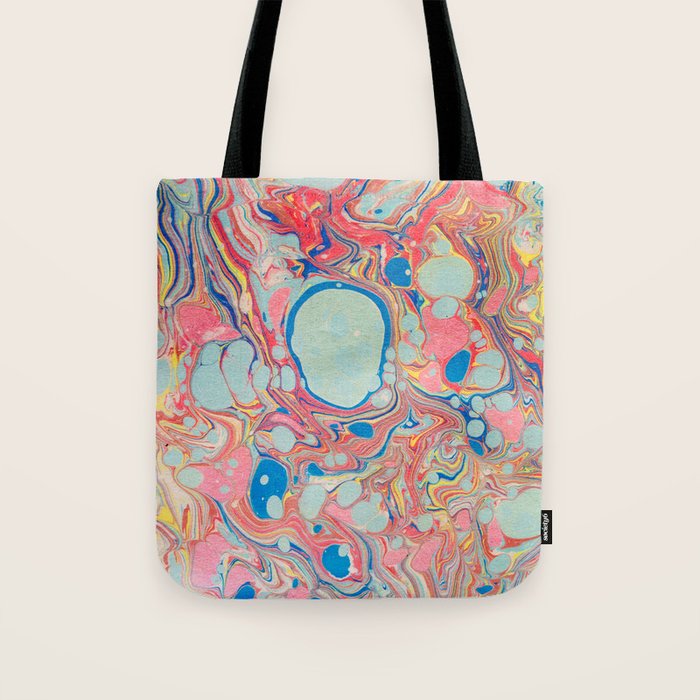 Bubblegum Candy Colors Jawbreaker Layers Pour painting Liquid Colors Funky Psychedelic Lava Lamp Tote Bag Gallery Image 1