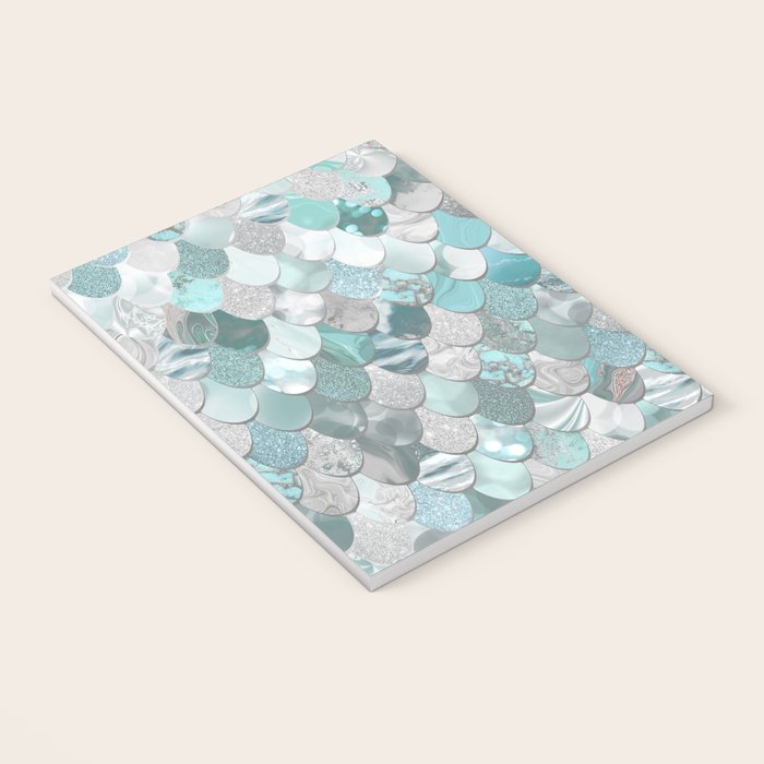 Mermaid Aqua and Grey Notebook Gallery Image 3