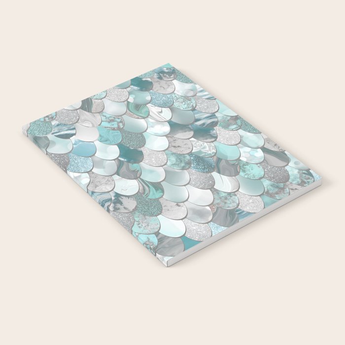 Mermaid Aqua and Grey Notebook Gallery Image 1
