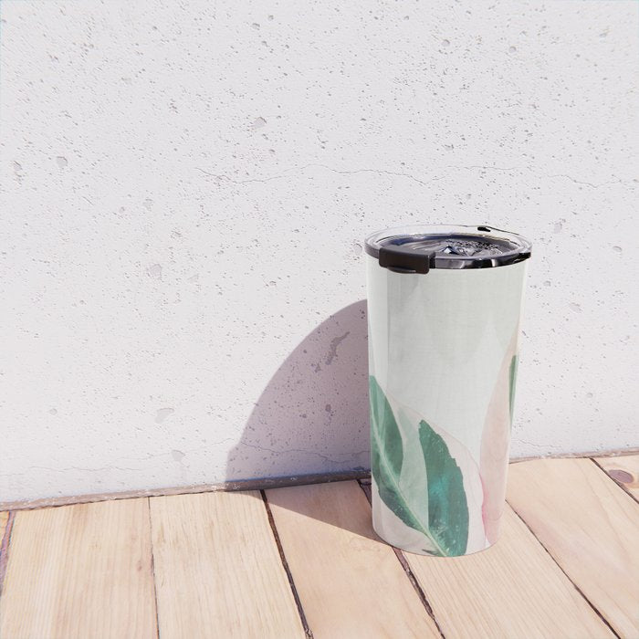 Pink Leaves I Travel Mug Gallery Image 4