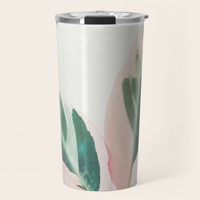 Pink Leaves I Travel Mug Gallery Image 1