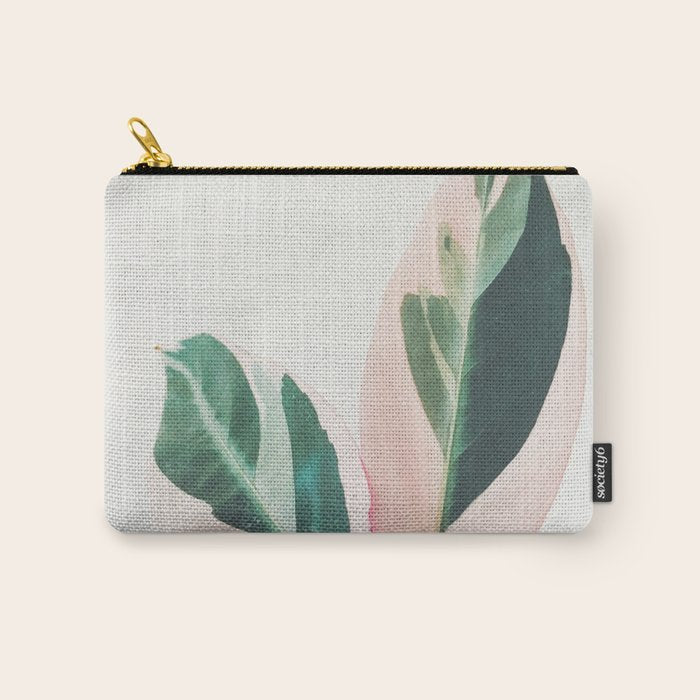 Pink Leaves I Carry All Pouch Gallery Image 1