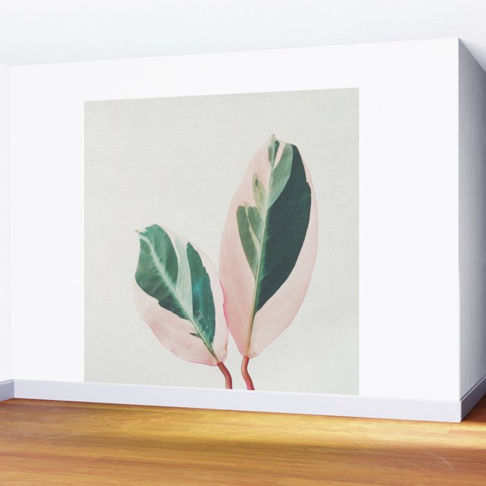 Pink Leaves I Wall Mural Gallery Image 2