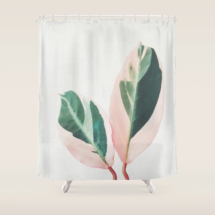 Pink Leaves I Shower Curtain Gallery Image 1