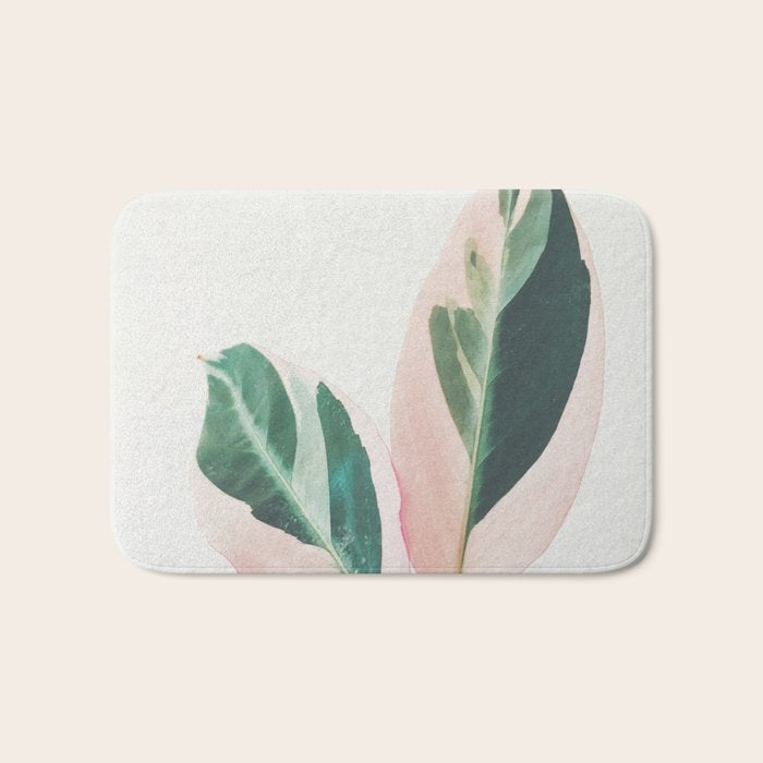 Pink Leaves I Bath Mat Gallery Image 1