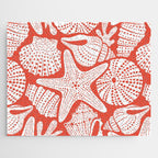 Ocean Floor Nautical Shells Red Jigsaw Puzzle Gallery Image 1