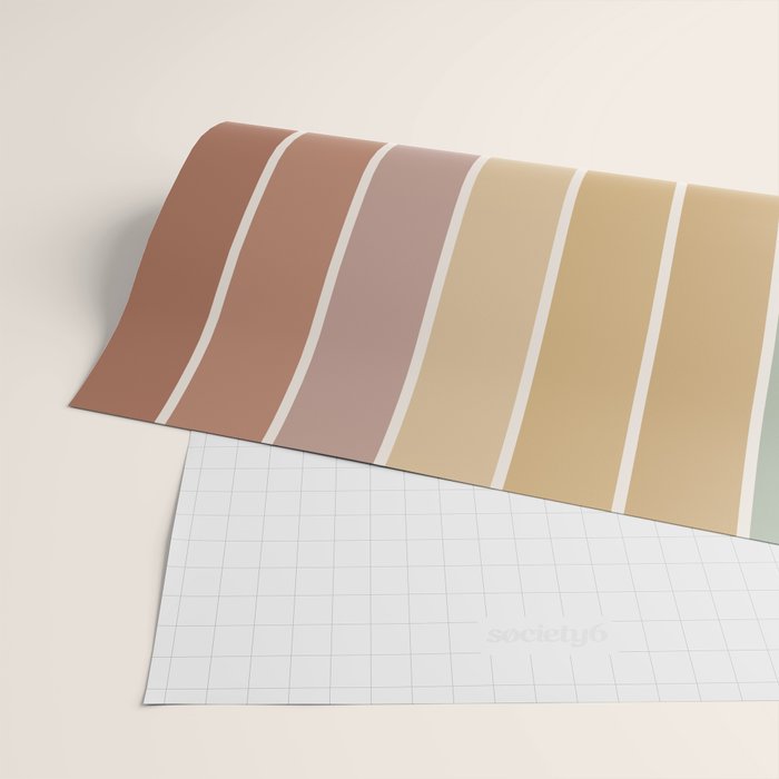 Gradient Arch XXVII Earthy Mid Century Modern Rainbow Wrapping Paper Gallery Image 2
