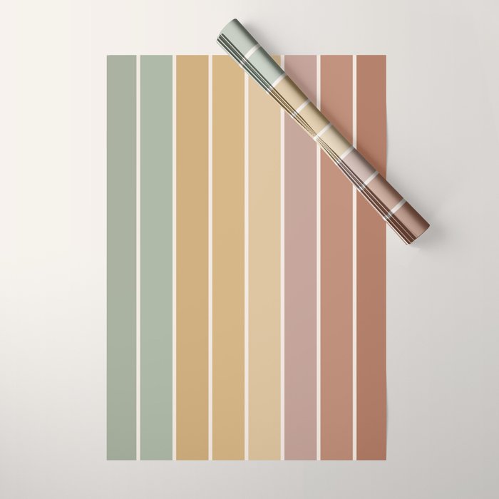 Gradient Arch XXVII Earthy Mid Century Modern Rainbow Wrapping Paper Gallery Image 1