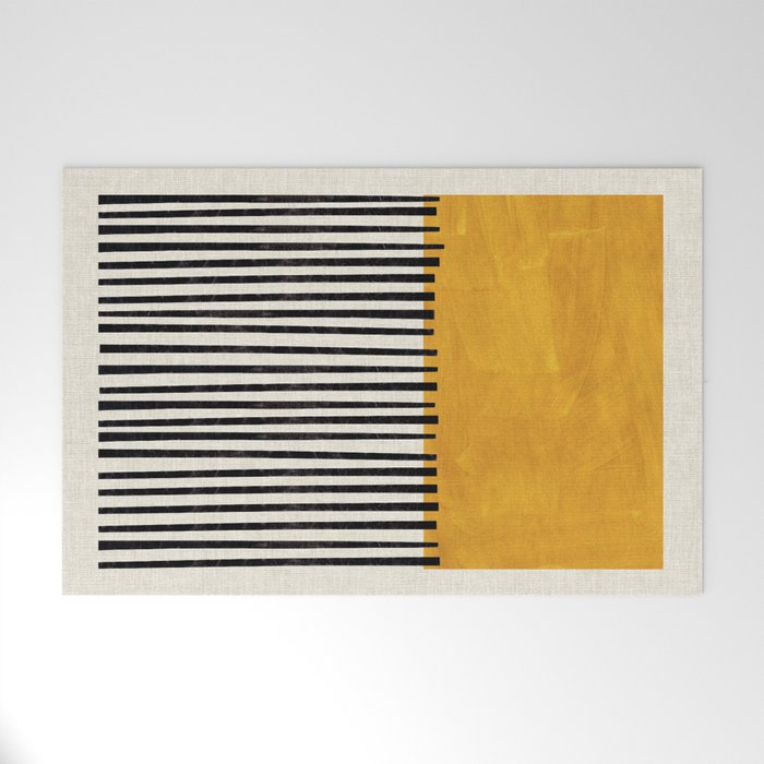 Sunshine Color Field Rothko Inspired Abstract Mid Century Modern Geometric Pattern Welcome Mat Gallery Image 1