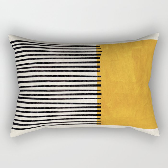 Sunshine Color Field Rothko Inspired Abstract Mid Century Modern Geometric Pattern Rectangular Pillow Gallery Image 1
