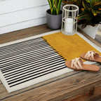 Sunshine Color Field Rothko Inspired Abstract Mid Century Modern Geometric Pattern Outdoor Rug Gallery Image 2