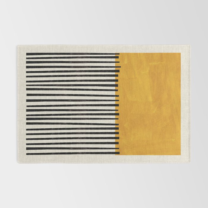 Sunshine Color Field Rothko Inspired Abstract Mid Century Modern Geometric Pattern Rug Gallery Image 2