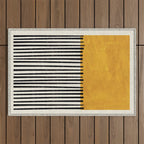 Sunshine Color Field Rothko Inspired Abstract Mid Century Modern Geometric Pattern Outdoor Rug Gallery Image 1
