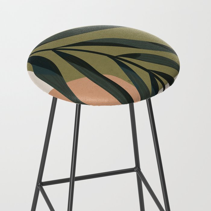 Tropical Leaf- Abstract Art Stool Gallery Image 2