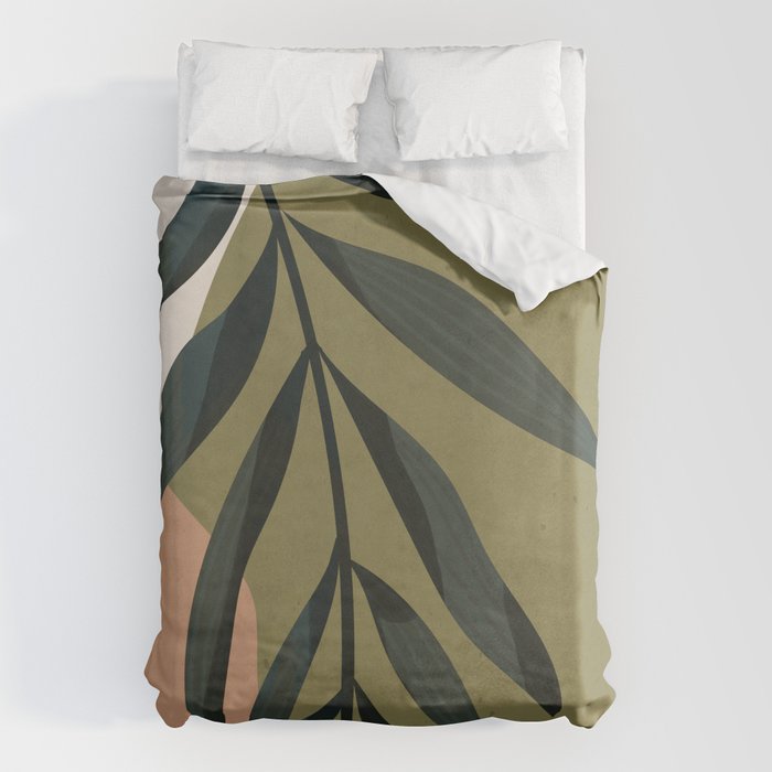Tropical Leaf- Abstract Art Duvet Cover Gallery Image 1