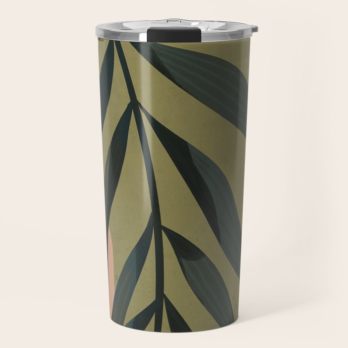 Tropical Leaf- Abstract Art Travel Mug Gallery Image 1