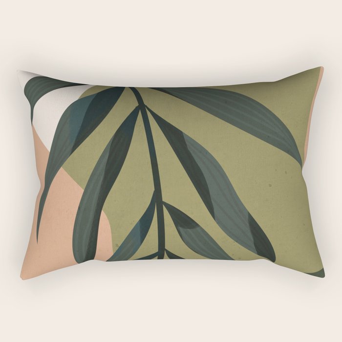Tropical Leaf- Abstract Art Rectangular Pillow Gallery Image 1