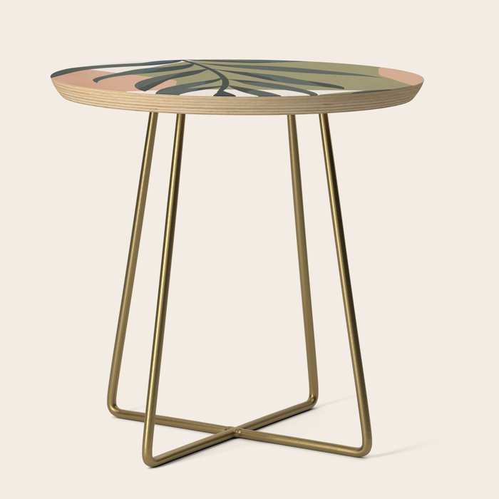 Tropical Leaf- Abstract Art Side Table Gallery Image 1