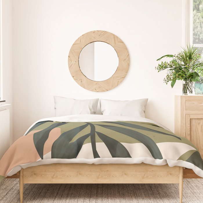 Tropical Leaf- Abstract Art Duvet Cover Gallery Image 3