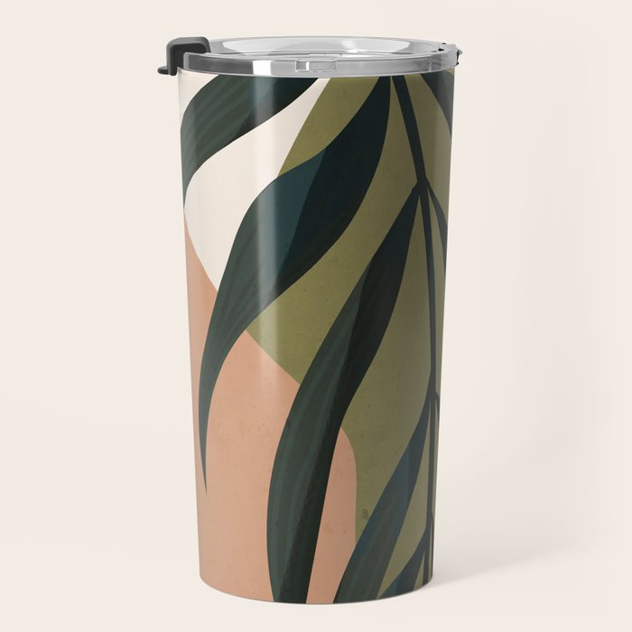 Tropical Leaf- Abstract Art Travel Mug Gallery Image 3
